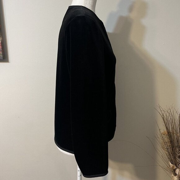Vintage Choice by Butte Velvet Velour Button Up Jacket  Women’s Size 12 Black - Picture 2 of 12